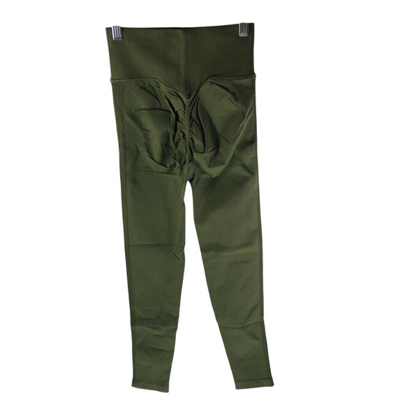 Halara Seamless Flow High Waisted Booty Scrunch Leggings Green S Full Length - Picture 5 of 7